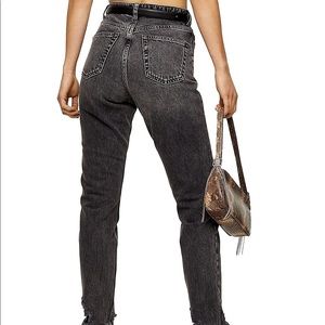 Topshop Washed Black/Grey Mom Jeans